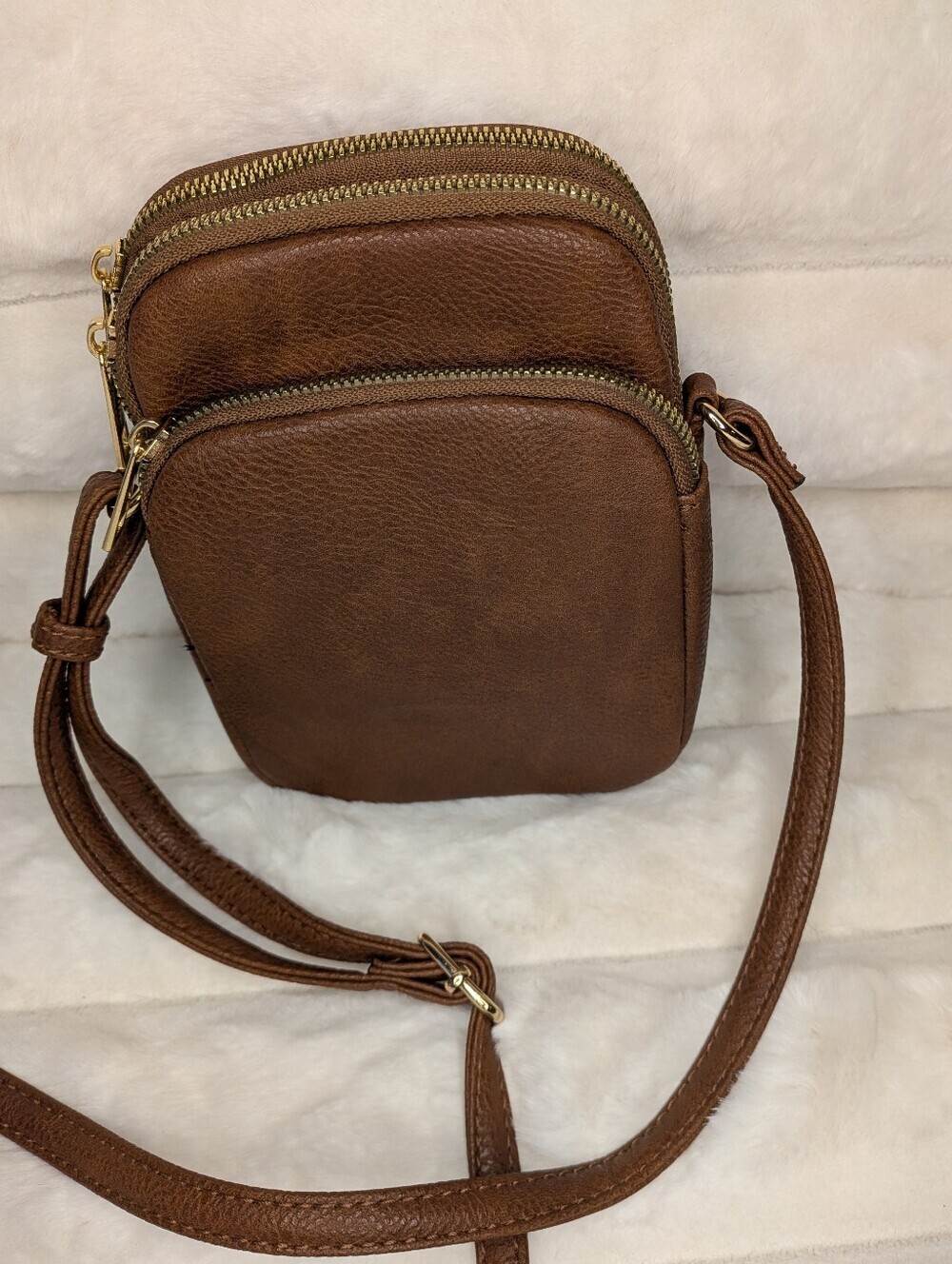 Triple Zipper Faux Leather Crossbody - Picture 7 of 10